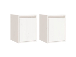 Conjunto de 2 armarios de pared MAISON EXCLUSIVE en pino macizo blanco (30x30x40 cm)