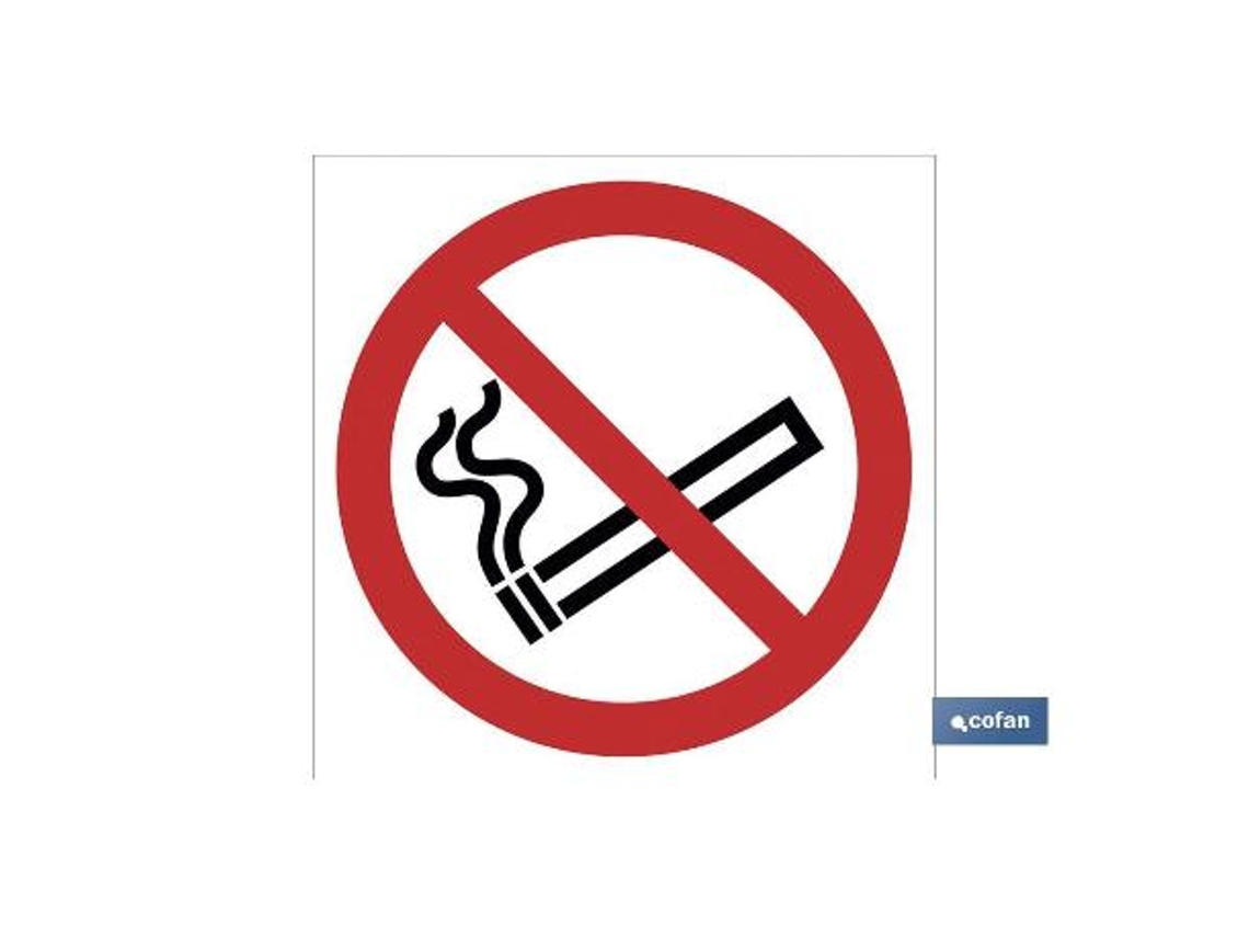 Señal adhesivo 105x105mm. prohibido fumar