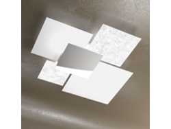 Lámpara de techo moderna 1088/90-FA Vidrio Blanco y Hoja de Plata 4xE27 TOP-LIGHT