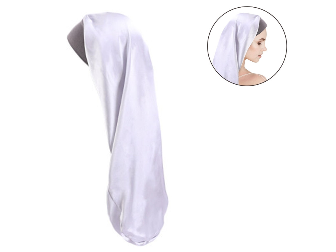 Toalla JEIIBRZUI Gorro Largo Satén Plateado (Talla Única)