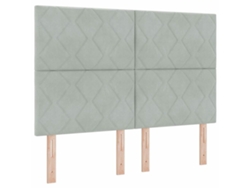 Cabecero con Terciopelo Gris Claro Cabecero 144 cm MAISON EXCLUSIVE