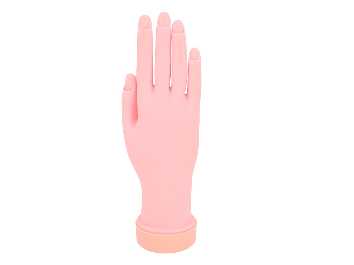 Modelo De Mano Para Práctica De Manicura Con Ranuras Incorporadas Y Uñas Flexibles Para Entrenamiento Y Exhibición De Arte De Uñas.