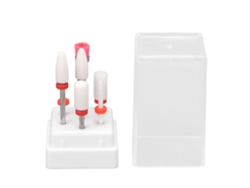 Soporte profesional para cabezales de uñas con 7 puntas de cerámica para exhibición de brocas de manicura y pedicura.