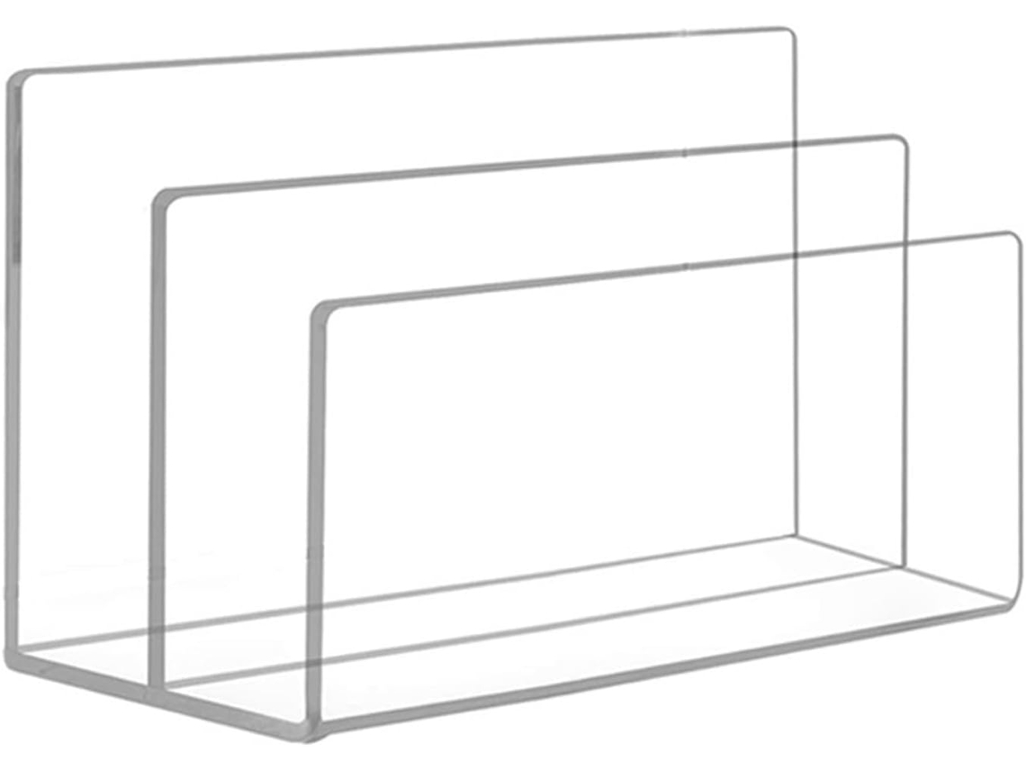 Portadocumentos Acrílico Con 2 Compartimentos Para Revistas, Archivos,