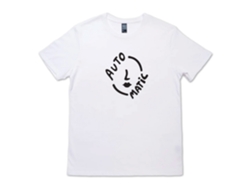 Automatic Face Logo (white) T-shirt Rockinstone Unisex Adults Best Sellers Size:m
