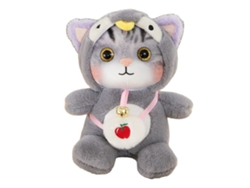 Ats-juguete De Peluche De Gato Con Campanilla Divertido Suave Y Colorido Para Niños Cumpleaños Gris