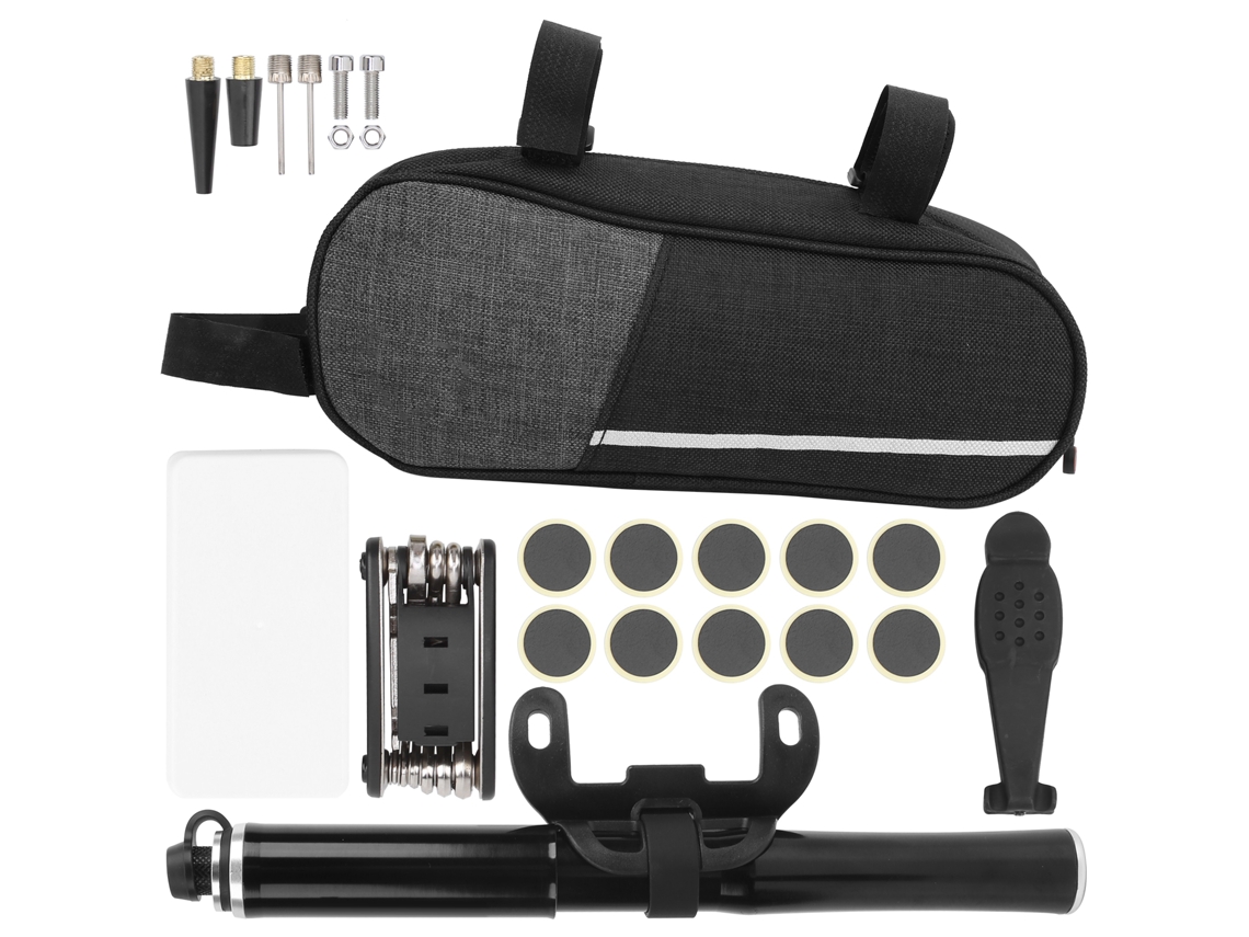 Kit De Reparación De Bicicletas Con Bomba Y Multiherramienta 16 En 1 Para Bicicletas De Montaña.