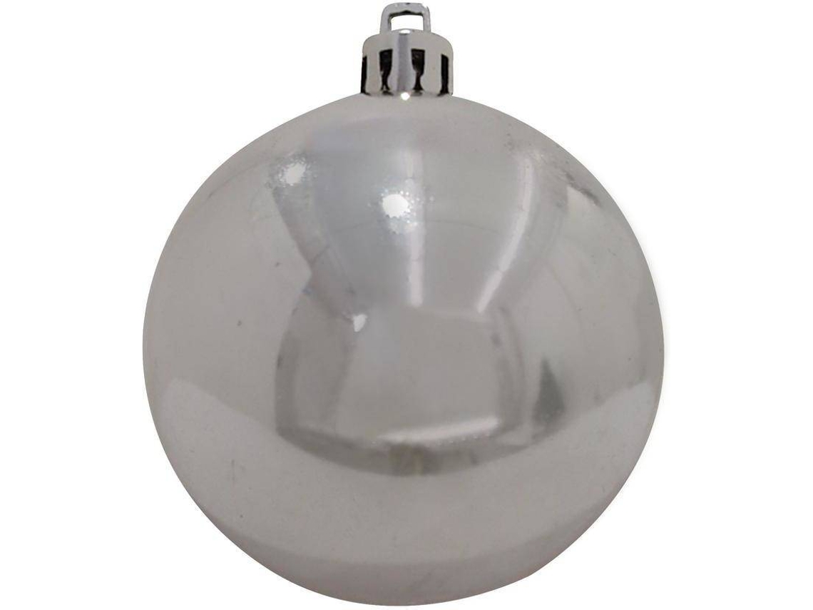 Bola de Navidad EUROPALMS 6 Piezas (Plateado - 7 cm)