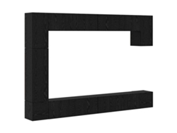 Maison Exclusive - Conjunto De Mueble De Tv 9 Pcs Roble Negro Madera Contrachapada