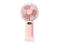 (rosa) Ventilador Portátil De Mano, 5 Velocidades De Viento, Multifuncional, Plegable, Con Correa Para El Cuello - 3000 Mah