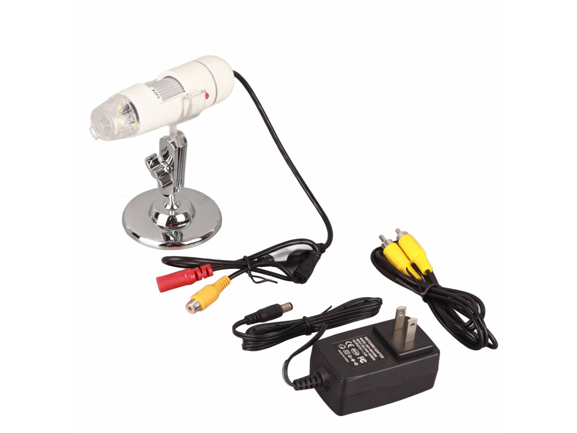 Microscopio Digital Usb Cmos De 25x A 400x Con Interfaz Av Profesional Para Teléfono Móvil Y Pc Con Led Ajustable.