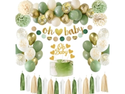Mali kit Decoração Chá Bebê Verde Balões Tasséis Gênero Revelação Festa Aniversário