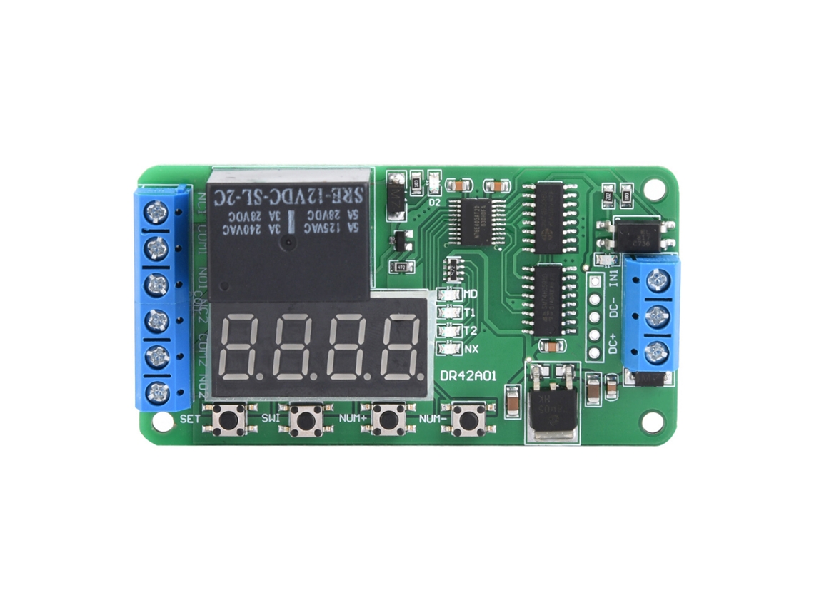 Relé Temporizador Multifuncional De 12 V Con 2 Canales Dpdt Y Control De Tiempo Dr42a01
