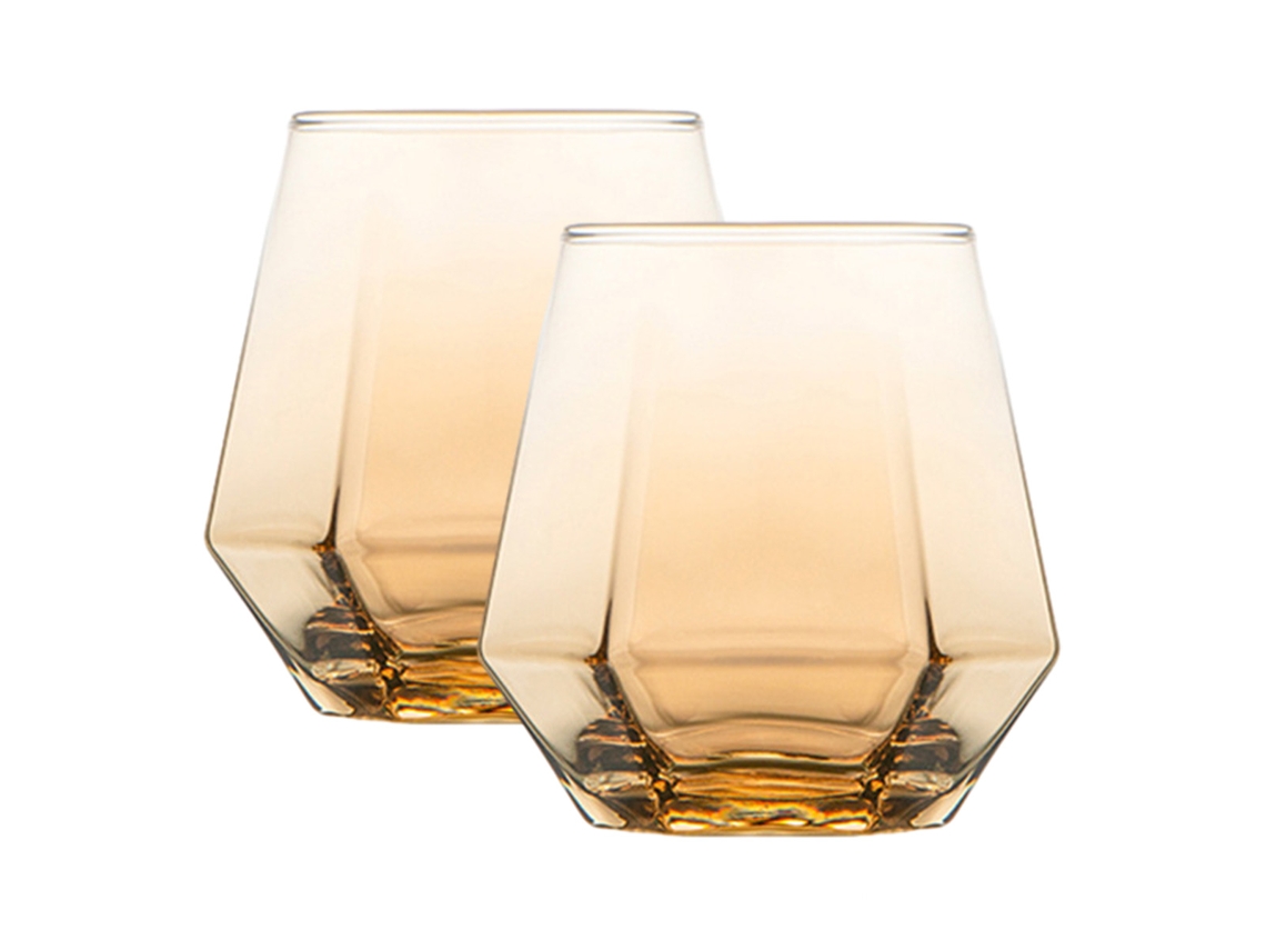 Vasos de whisky de cristal (juego de 2), 400 ml, para vodka y cócteles MEOIRUERY