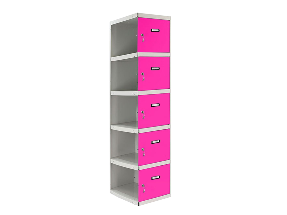 Simonlocker Profesional Desmontable 5 Puertas 1/5 400 Adicional Gris/Rojo SIMON RACK