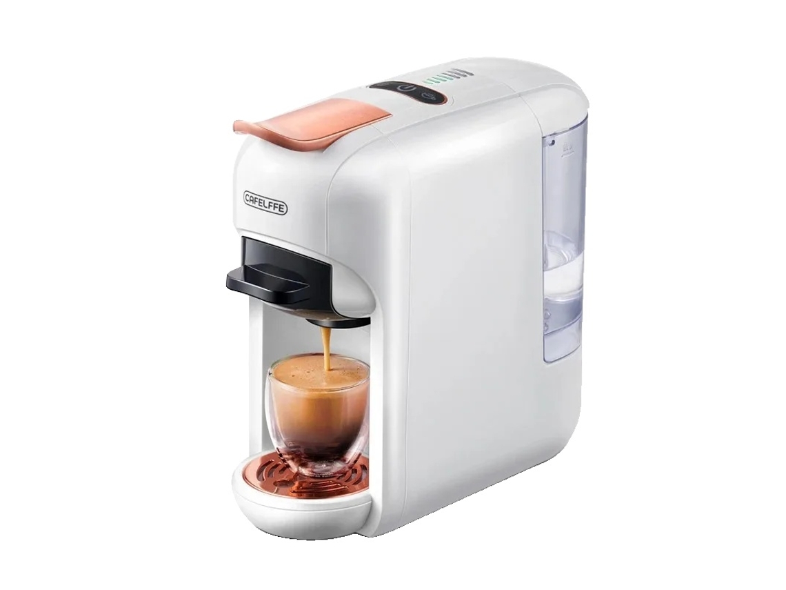 Cafetera 5 en 1, sistema de preparación rápida, color blanco, compatible con la UE