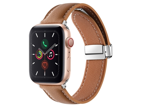 Correa para Smartwatch Cuero Genuino con Hebilla Plegable para Apple Watch Ultra 49mm y Watch Ultra 2 49mm / Series 9 & 8 & 7 45mm / SE 3 & SE 2