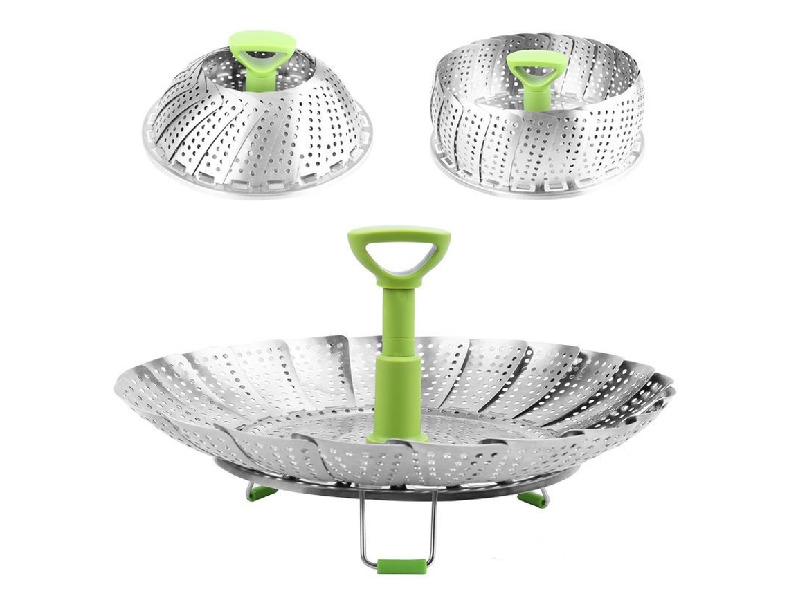 Rebe - Cesta vaporera plegable de acero inoxidable de 23 cm