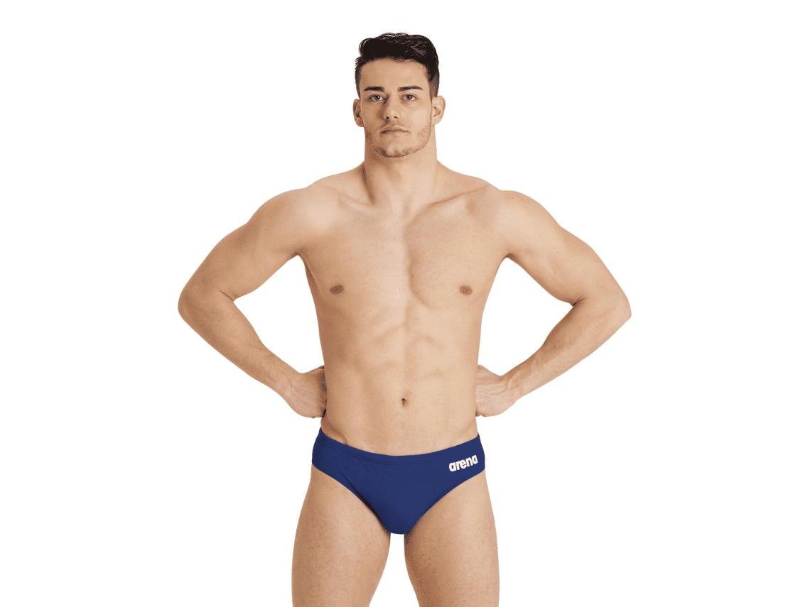 Traje de baño de equipo color azul marino sólido Arena