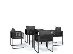 Maison Exclusive - Juego De Comedor Para Jardín 5 Piezas Negro