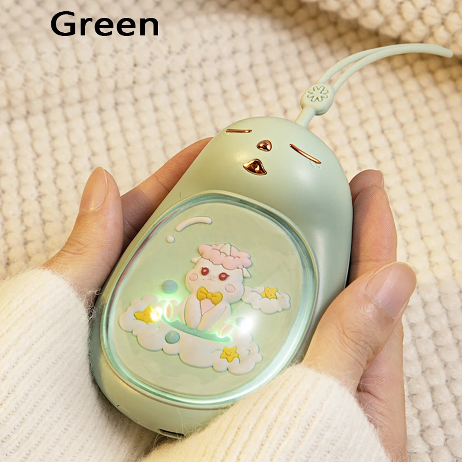 (verde Claro) Calentador De Manos Con Luz Nocturna, Lámpara Creativa Con Diseño De Nube De Tesoro Adorable, Regalo Para Niñas
