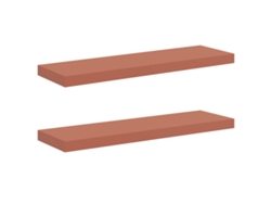 Juego de 2 estantes de pared, rojo, 90 x 23,5 x 4 cm, MAISON EXCLUSIVE