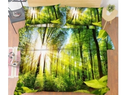 Funda de Edredón AJ WALLPAPER 3D bosque verde sol 35 (200 x 225cm)