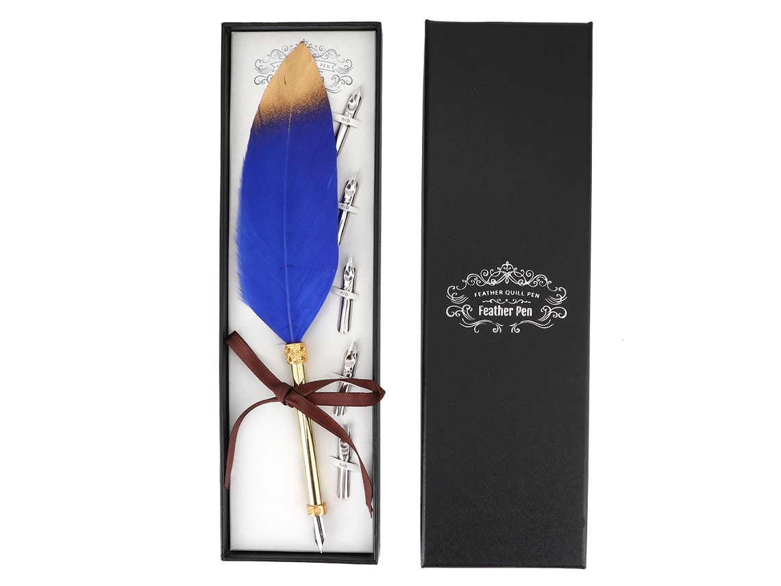 Kit de bolígrafo retro clásico para estudiantes, azul