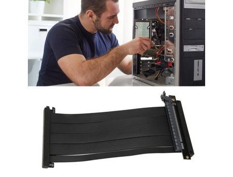 HURRISE Pcie4.0 X16 Cable de extensión de tarjeta gráfica inversa dual para juegos