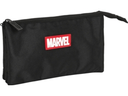 Estuche Triple MARVEL Negro (22 x 12 x 3 cm)