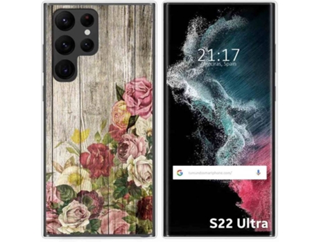 Carcasa Samsung Galaxy S22 Ultra 5G TUMUNDOSMARTPHONE Dibujos Madera 08 Multicolor