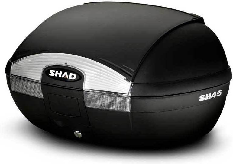 Shad Sh45 Con catadioptricos blancos regalo caja de transporte superior negro maletero top case 45 plata metal