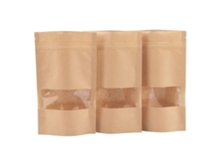 50 Bolsas Reutilizables Con Cierre Hermético De Papel Kraft Marrón, Con Base Plana, 9x14cm