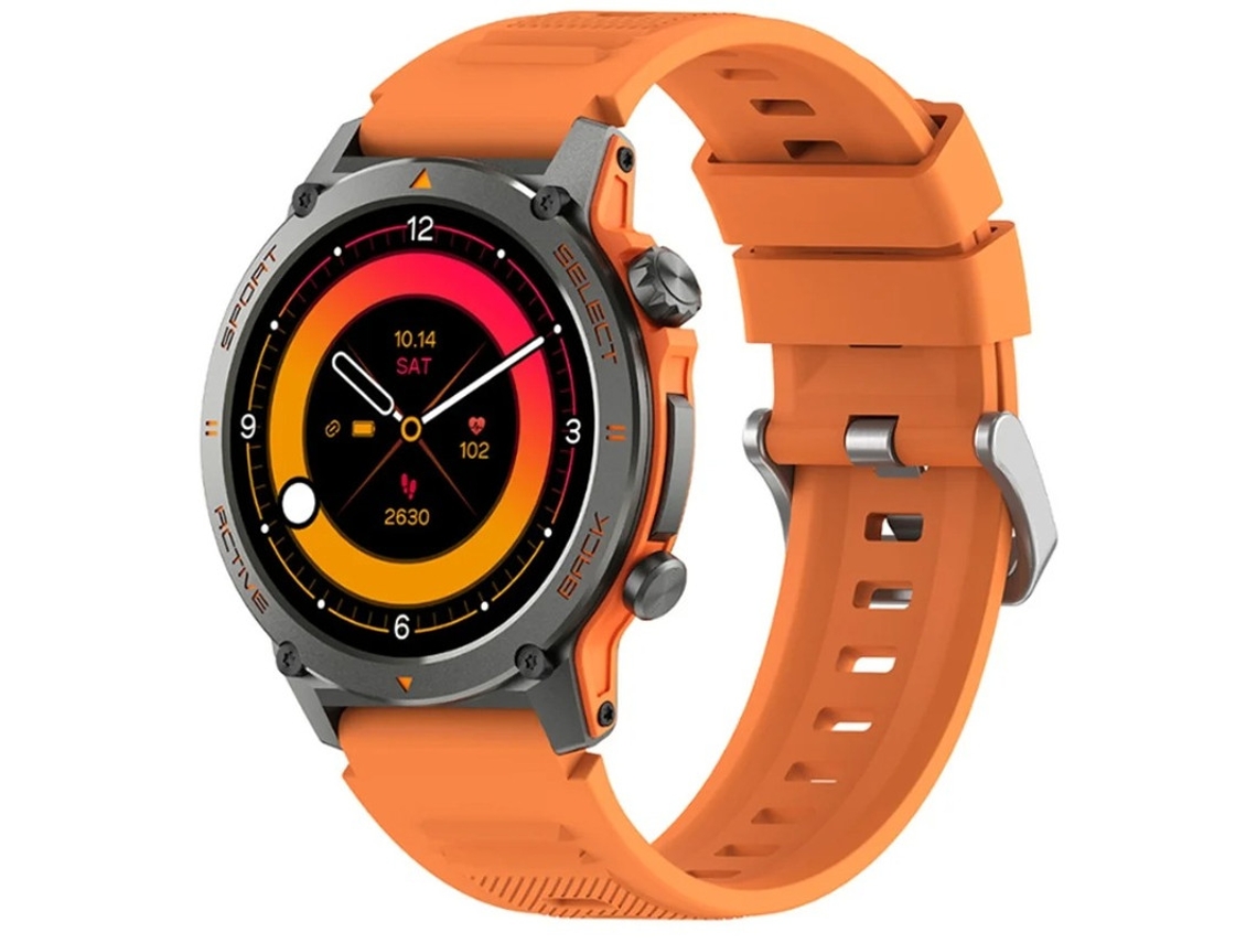 Smartwatch Com Display Amoled Design À Prova Dágua Para Exteriores Rastreamento Esportivo E Monitoramento De Saúde Laranja Yizhood