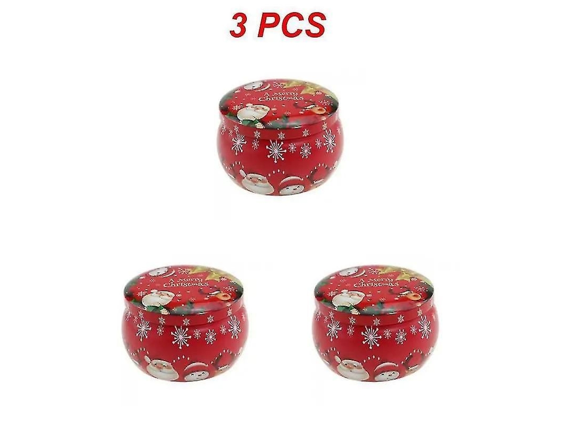 Latas Metálicas Navideñas Para Guardar Café, Té, Especias, Dulces Y Joyas, 125 G, 3 Unidades, D225 Cajas Decorativas