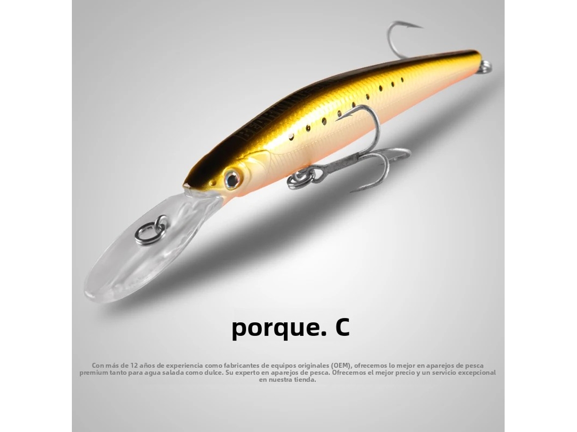 (modelo D) Señuelo Duro De Primera Calidad De 120 Mm Y 22 G, Profundidad Ajustable Para Pececillos Saltadores