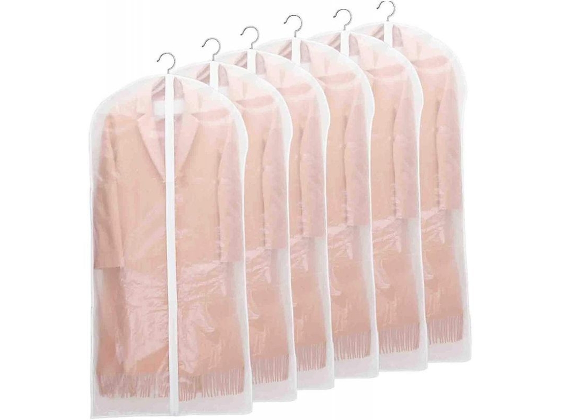 2026-bolsas Para Ropa, 6 Piezas Funda Transparente De Vestido, Material Eva, Impermeable Y Reutilizable Blanco 60x100cm