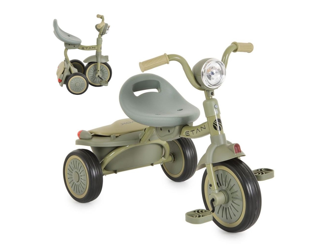 Triciclo Infantil Dobrável Byox Etan com Painel Musical e Luzes Green MONI