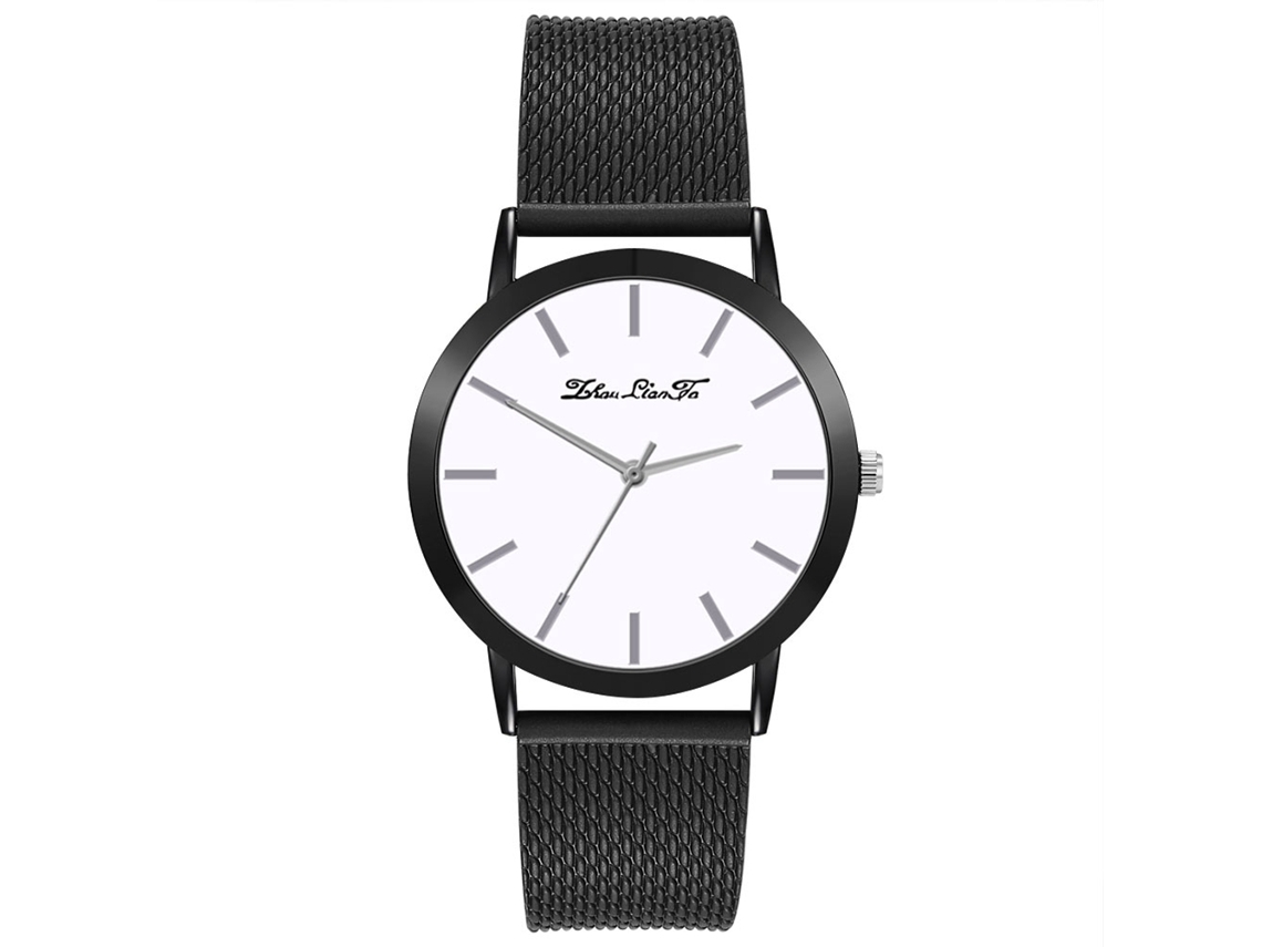 Reloj De Pulsera Analógico De Cuarzo Para Hombre Zhoulianfa Con Esfera Sencilla En Blanco Y Negro.