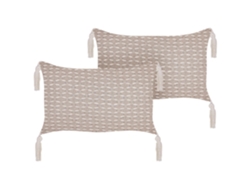 Juego de cojines decorativos BELIANI Hakone de Poliéster Beige 45x25x10