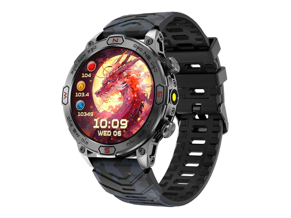 Reloj inteligente con pantalla AMOLED HD, llamadas Bluetooth, monitoreo de frecuencia cardíaca, presión arterial, monitoreo de oxígeno en sangre y seguimiento de canales.