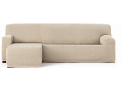 Funda de Chaise Longue Izquierda para Brazo Corto EYSA Premium Troya Tejido Elástico (310 x 110 x 110 cm - Poliéster y Algodón - Crudo)