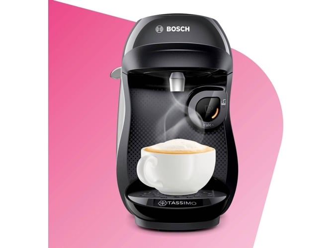 Bosch TAS1002 - Cafetera Multibebida TASSIMO HAPPY 40 Bebidas Negra -  Lacasadelelectrodomestico.com