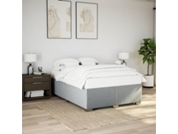 Cama Sin Colchón Tela Gris Claro 160x200 Cm