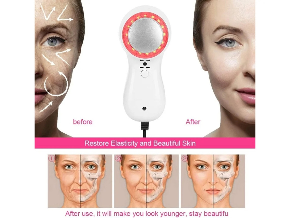 Dispositivo de belleza eléctrico con martillo de frío y calor para tratamientos faciales. Masajeador facial de frío y calor para reafirmar la piel. Yizhood.