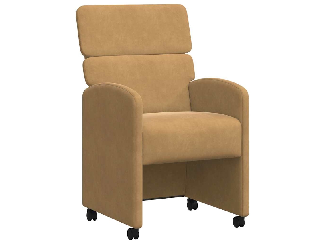 Juego de 2 sillas de comedor con ruedas, marrón, 58x65x98 cm, MAISON EXCLUSIVE