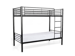 Litera Doble 90Cm Metal As110 Negro 1 Colchón 90X190Cm SALDOSYSTOCKS