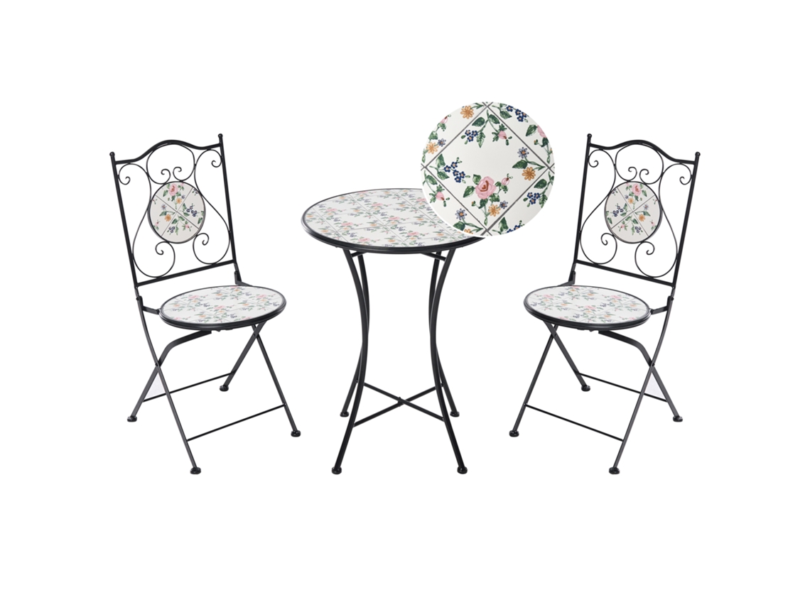 Conjunto Bistro Beliani Collio de hierro negro 60x60x75