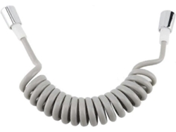 Manguera Flexible Telescópica Para Ducha 2m De Resorte Anti-enredos Con Conexiones De 3.5mm Grosor Y Tuercas Cromadas Abs