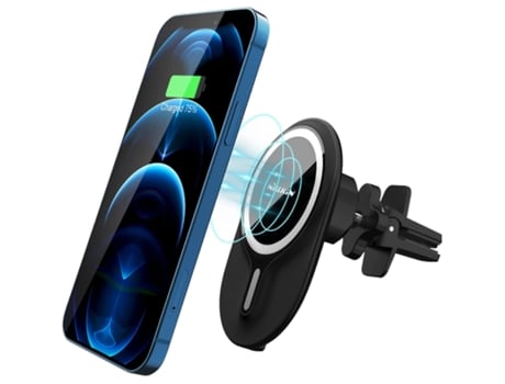 Cargador Carro Sem Magsafe Giratório Anexo Alinhamento YIZHOOD Negro